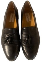 Mezlan Havana Men&#39;s Medallion Tassel Loafers Dress Shoes Size 10 Leather Black - £35.97 GBP
