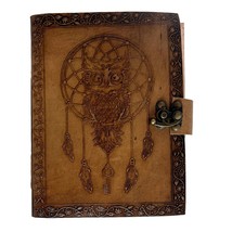 100% Leather Engraved Owl Dream Catcher Journal - $34.64