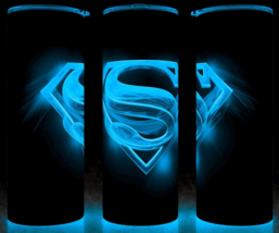 Glow in the Dark Superman Emblem Colorful Style Cup Mug  Tumbler 20oz - £17.74 GBP