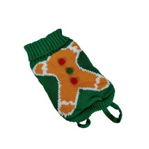 Pet Central Dog XS 8 inch Gingerbread Green Holiday Sweater - £6.73 GBP