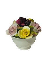 Coalport England fine china porcelain flower staffordshire figurine Yell... - $34.60