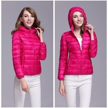 Women Spring Autumn Jacket Stand Collar/hooded Parkas Warm Light Down Coat Femal - £37.36 GBP