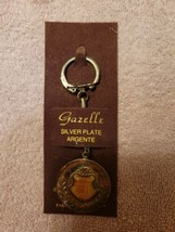 Vintage Gazelle Keychain White River Canada Silver Plate  Still On Card - £13.36 GBP