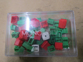 Plastic Monopoly Box with Dice Red Hotels Green Houses - $6.85