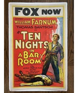 *TEN NIGHTS IN A BAR-ROOM (1931) William Farnum &amp; Tom Santschi Window Card - $175.00