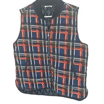 Entro Vest Womens Large Navy Blue Plaid Zip Quilted Cottage Casual Grand... - $8.60