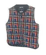Entro Vest Womens Large Navy Blue Plaid Zip Quilted Cottage Casual Grand... - $11.76 CAD