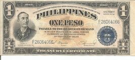 BANK OF PHILIPPINES 1 PESO 1944 Victory Series 66 Cir. #  125 - $19.79