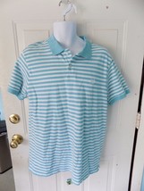 CHAPS Light Blue Striped Polo Shirt Size XL Men&#39;s EUC - £13.15 GBP
