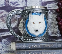 Ebros Large Celtic Alpha Direwolf White Snow Wolf 24oz Drinking Mug - £24.71 GBP