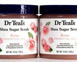 2 Count Dr Teal&#39;s 19 Oz Rose Essential Oils Shea Butter Exfoliating Suga... - $36.99