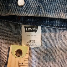 Vintage 1970s Levi's Men's Large Denim Blue Cotton Pockets Jacket Made In USA image 7