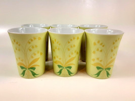 6 Rare Lily of the Valley Porcelain Drink Cups Lot VTG Lefton 1543 Bathroom   - £18.73 GBP