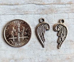 Bulk 600 Angel Wing Charms Pendants Rustic Silver Craft Supply 19mm Vintage Look - £21.74 GBP