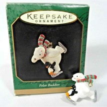 Polar Buddies Miniature Ornament 1997 Bear Penguin Hallmark Keepsake Christmas - £12.71 GBP