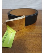 Elisabetta Franchi Black Wide Leather Belt Logo Gold Buckle Size 42 NWT New - €132,97 EUR