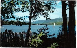 New York Postcard Lake Placid Sailboat On Mirror Lake - £1.70 GBP