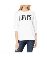 Levis Womens M White Crew Neck Long Sleeve Sweatshirt NWD N19 - $29.39