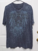 Apt. 9 Sz L Gray/Blue/Black w/Eagle Feathers/Crown Graphics Mens Tee T-Shirt 43&quot; - £12.85 GBP