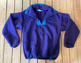 Vintage Columbia Youth Long Sleeve zip Up Fleece Jacket Size XL Purple blue HG - £19.76 GBP