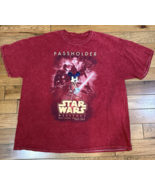 Disney Parks Mickey Mouse Star Wars Weekend 2015 Passholder Red T-Shirt XL - €15,45 EUR