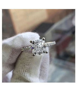 Classic 2.10Ct Cushion Cut Diamond 14k White Gold Finish Engagement Ring Size 6 - $134.22