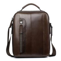 Real Genuine Leather Men Business Single Shoulder Bag Fashion Trend Cross Body M - £114.28 GBP