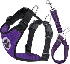 Dog Seat Belt for Car Adjustable Dog Car Harness for Large Medium Small Dogs Sof - £24.69 GBP
