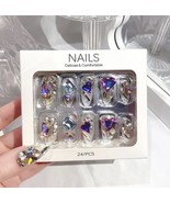 Press On Nails  Diamond Nails Glitter Nails Sparkle Nails 24 Pack Press ... - £7.83 GBP