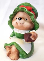 Christmas Mama Bear Ceramic Figurine Vtg Homco #5600 FREE SHIP Hand Painted - $14.85