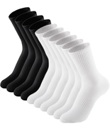 Womens Crew Socks Casual Athletic Gym Lightweight Thin Cotton Socks 5 Pairs - €11,64 EUR