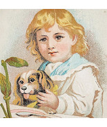 C1890s Reward Of Merit Victorian Trade Card Lithograph School Award Pupp... - $24.99