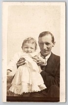 RPPC Proud Dad Showing off His Adorable Edwardian Baby Real Photo Postcard R25 - £5.44 GBP