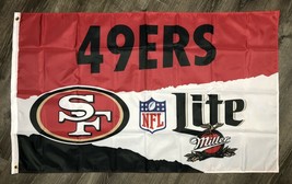 San Francisco 49ers Miller Lite Flag 3x5 ft Sports Banner Man-Cave Garage - $17.99