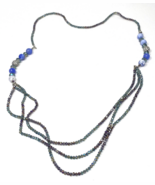 Chico&#39;s Multi-Tone Blue Long Beaded Necklace - $11.40
