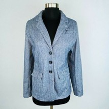 Misslook Womens Medium M Bluish Gray Herringbone Modern Casual Blazer Ja... - £20.17 GBP