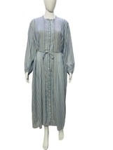 Doen Women&#39;s Joan Isla Striped Pleated Cotton Maxi Midi Gown Dress Size XS - £141.32 GBP