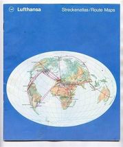 Lufthansa World Streckenatlas Route Maps 1970's German Airline - $27.72