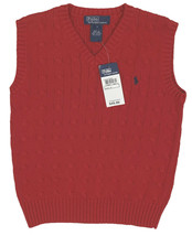 NEW Polo Ralph Lauren Little Boys Sweater Vest!   Red with Navy Polo Player - £23.91 GBP