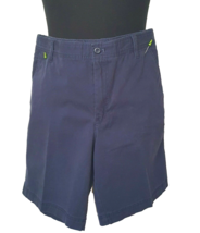 IZOD Golf Shorts Men&#39;s Size 34&quot; Navy Blue Walking  Flat Front Casual Act... - $18.40