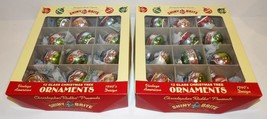 2 Boxes Christopher Radko Shiny Brite Round 1940&#39;S Design Christmas Ornaments - £47.33 GBP