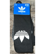 Adidas ~ Mens 3-Pair Crew Trefoil Socks Black Polyester Blend ~ Size 6-12 - $31.12 CAD