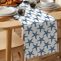 Starfish Print -  Beach Ocean Theme - Table Runner 72&quot; x 13&quot; -Coastal Decor - $19.79