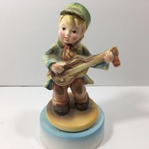 Vintage Musical Porcelain Figure of a 18th Century Boy with a Guitar (8 ... - £14.10 GBP
