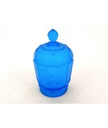 Westmoreland Blue Satin Glass Footed Jar, Paneled Grapes &amp; Leaves, Candy... - €20,79 EUR