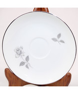 Queens Royal Japan Rosebud Platinum Rose Saucer Silver Fine China 1 Sauc... - $2.95