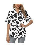 Women&#39;s Dairy Cow Pattern Hawaiian Shirt - $47.54 CAD