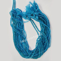 13&quot; Natural Neon Blue Apatite Gemstone Beads Faceted Rondell Beads Strands L01 - £18.39 GBP