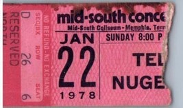 Ted Nugent Ticket Stub January 22 1978 Memphis Tennessee - £43.54 GBP