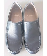 Clarks Shoes Size 10 M Black Loafer Leather Men Slip On Casual - €30,08 EUR
